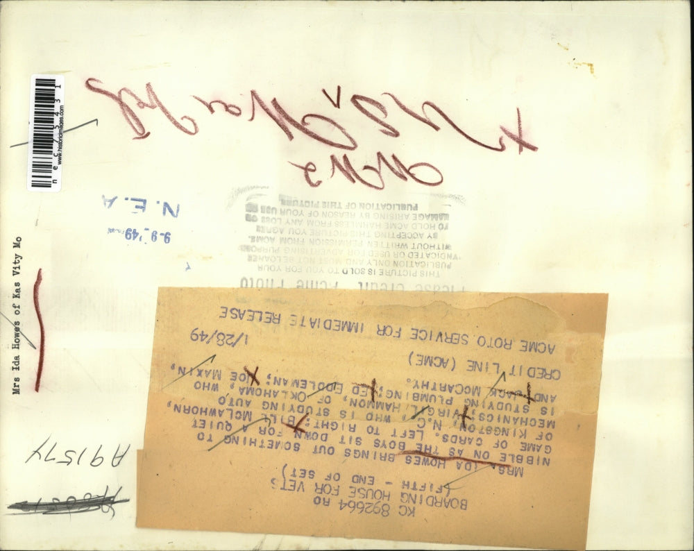 1949 Press Photo Ida Howes & students McLaehorn, Hammon,Eddleman,Maxin