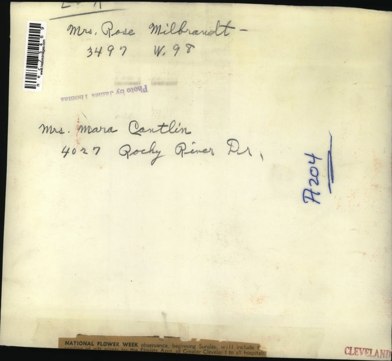 Load image into Gallery viewer, Press Photo Mrs Rose Milbrandt, Mrs Mara Cantlin of Cleveland, Ohio
