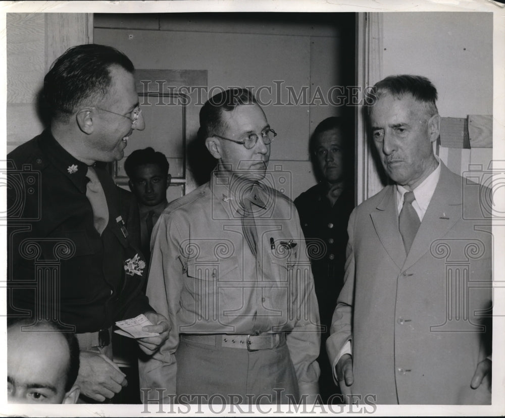 1942 Press Photo San Antonio cadet center, Tex Sec of War H Stimson,Col MF Davis- Historic Images