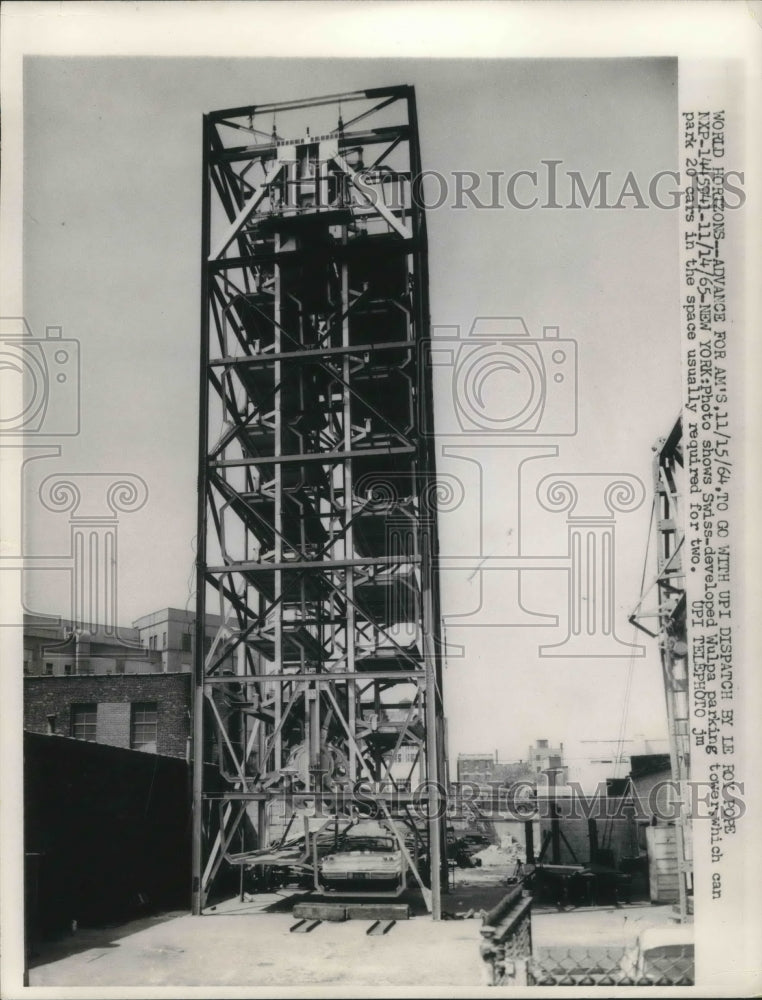 1964 Press Photo Swis developed Wulpa parking tower for autos