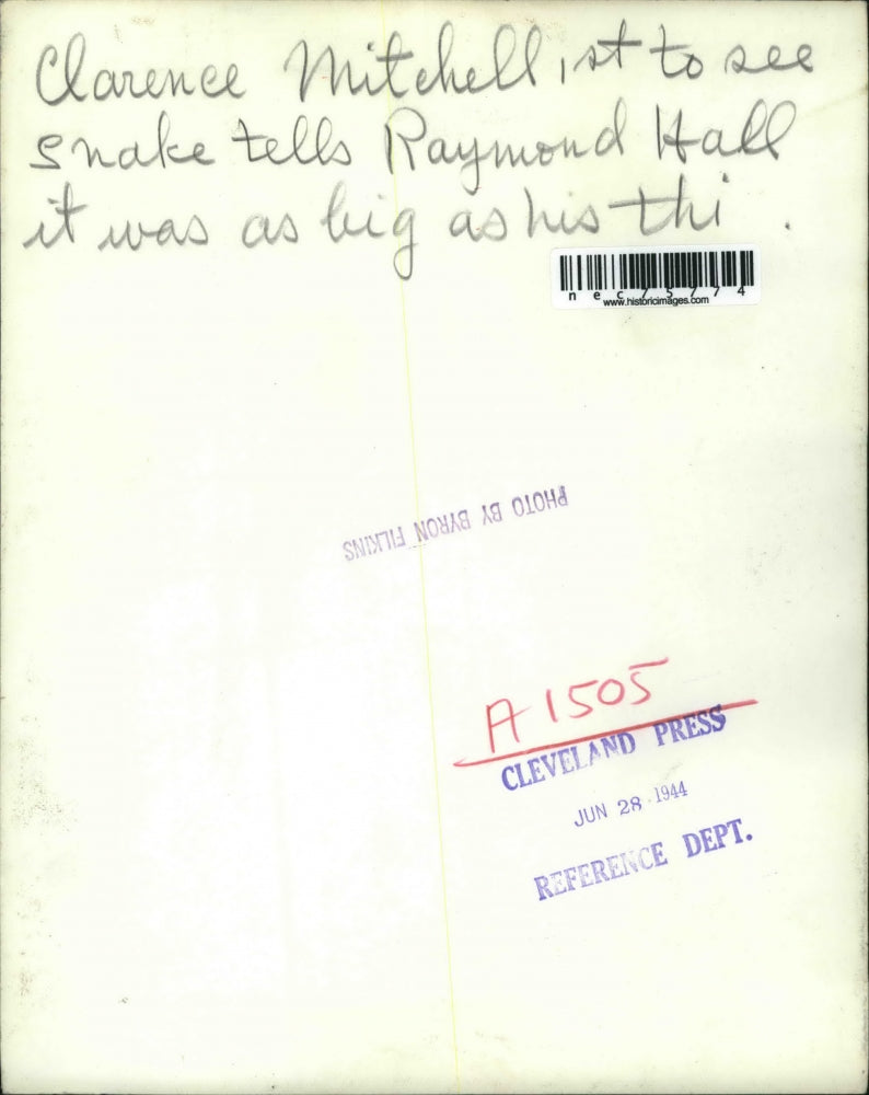 1944 Press PhotoClarence Mitchell was first to see huge snake - nec75774