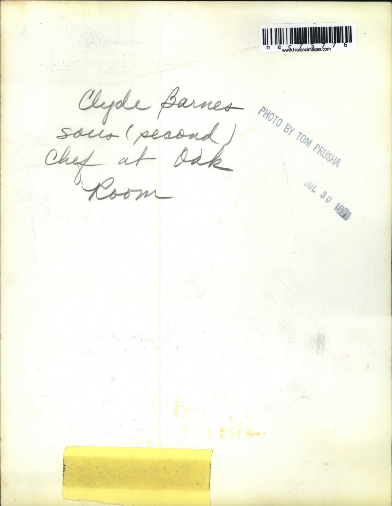1971 Press Photo Clyde Barnes, sous chef at Oak Room