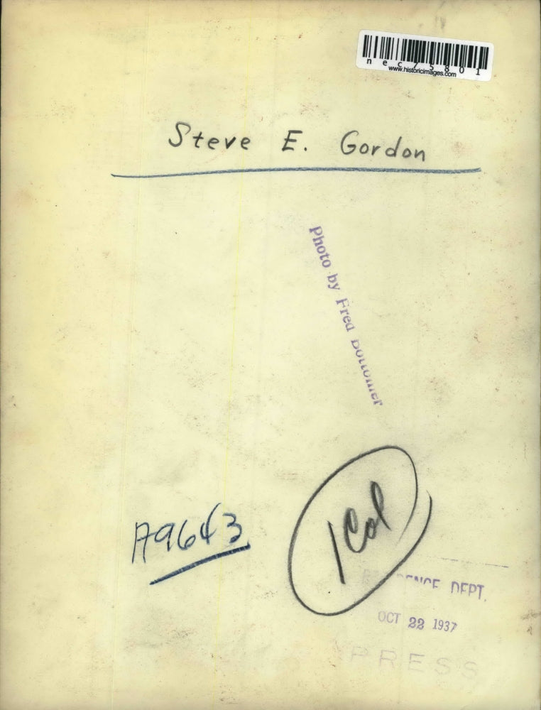 1937 Press Photo Steve E. Gordon