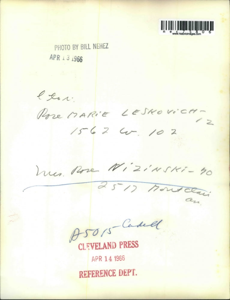 1966 Press Photo Rose Marie Leskovich Mrs. Rose Nizinski