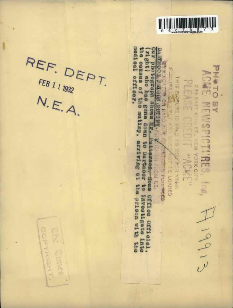 1932 Press Photo Mr. Patterson Home Office Official