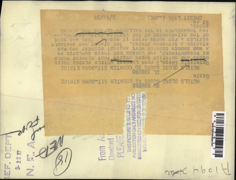 1937 Press Photo 4 largest hotels during a meeting