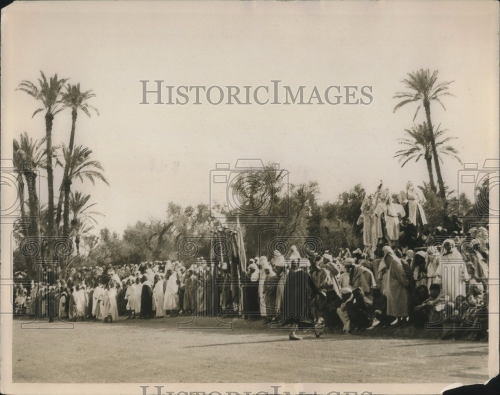1928 Press Photo Sultan's procession at the opening of new railway in Morocco