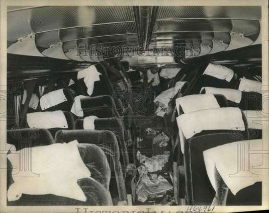 1938 Press Photo Charlotte, NC 5 killed in car, bus driver critically injured,
