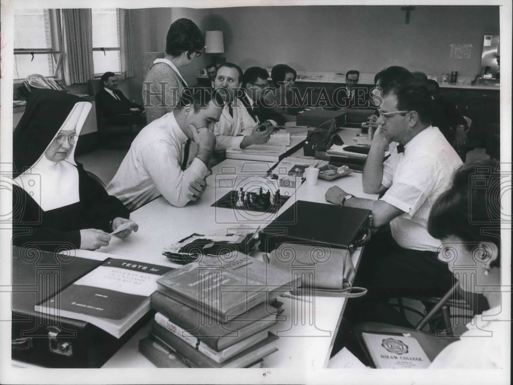 1967 Press Photo Faculty Room at Byzautine Catholic High School