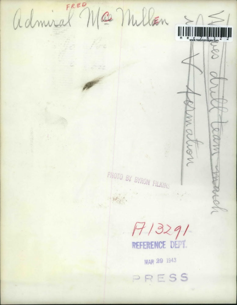 1943 Press Photo Admiral McMullen at a microphone - nec76322