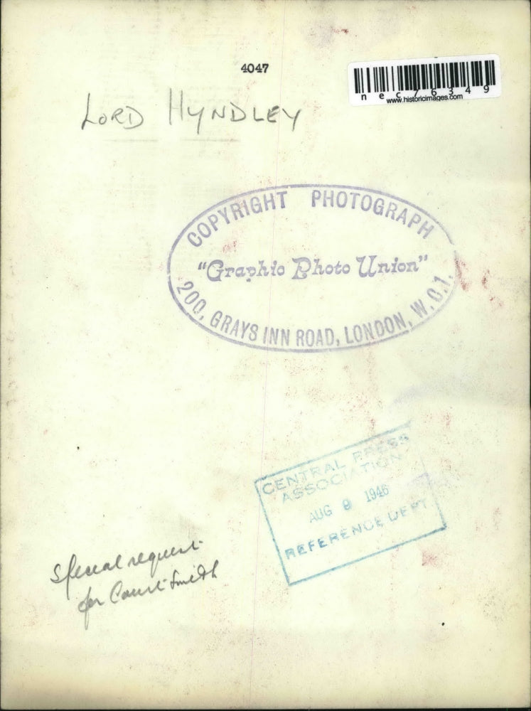 Load image into Gallery viewer, 1946 Press Photo Lord Hyndley
