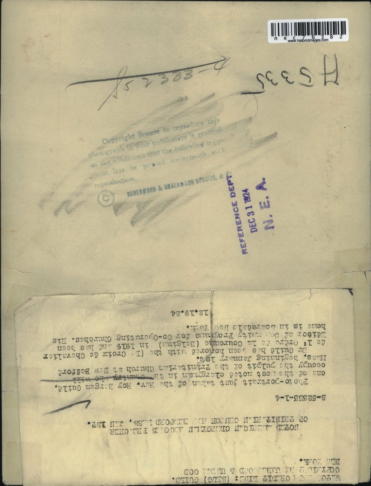 1924 Press Photo Rev. Roy Bergen Guild Clergymenn New Bedford Mass