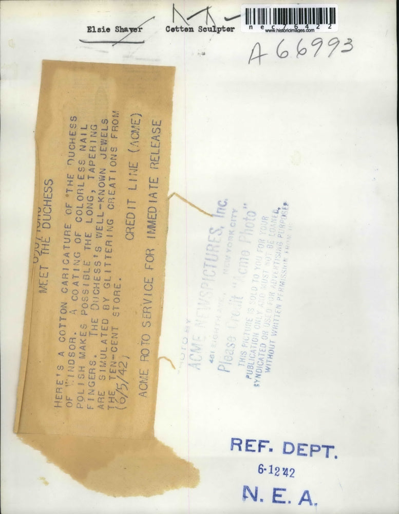 1942 Press Photo Elsie Shaver Cotton Sculpture The Duchess of Windsor