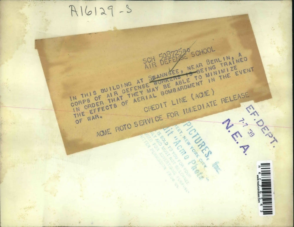 1939 Media Photo Building Houses Corps of Air Defense Workers During Training