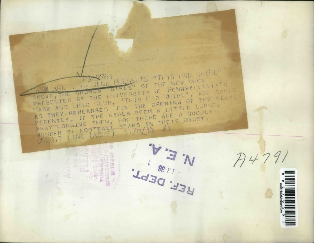 1936 Press Photo Mask & Whig Club play at University of Penn