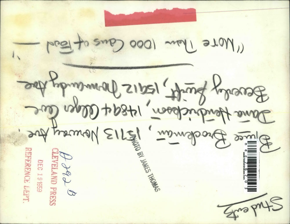 1959 Press Photo students give Santa their canned food drive collection