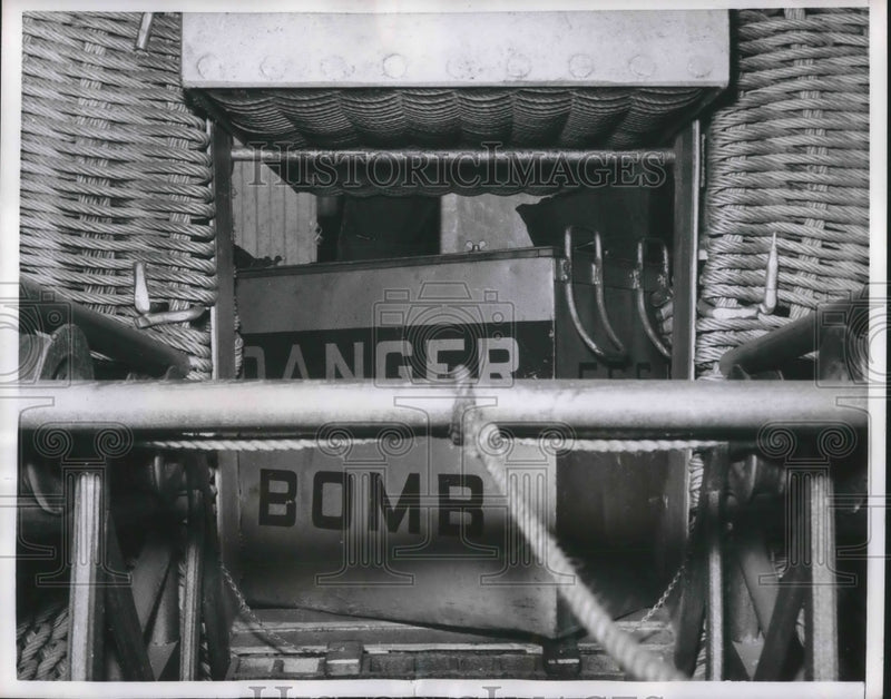 Load image into Gallery viewer, 1957 Press Photo Bomb from inside disposal truck

