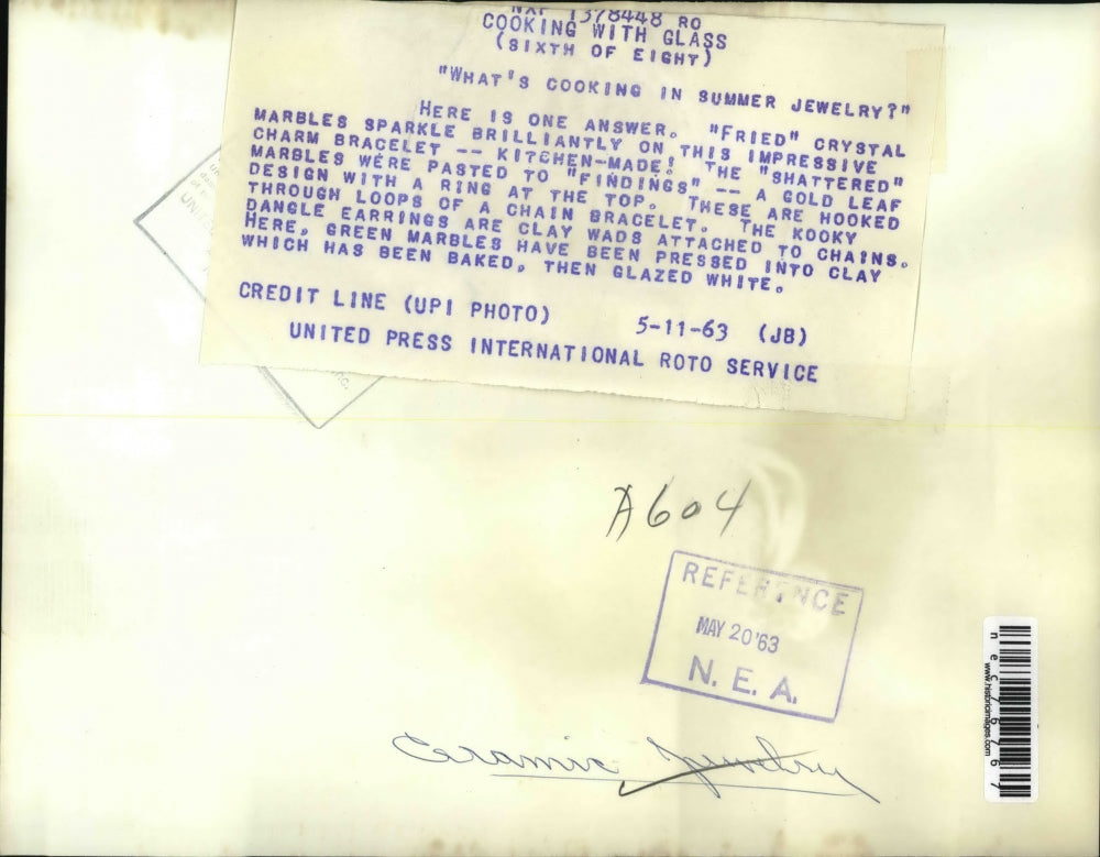 1963 Press Photo Brilliant charm bracelet crafted to look like pastries