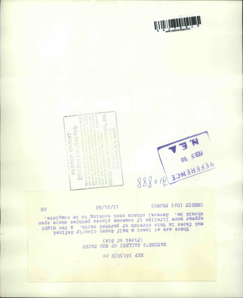 1968 Press Photo Nature's gallery of mud places