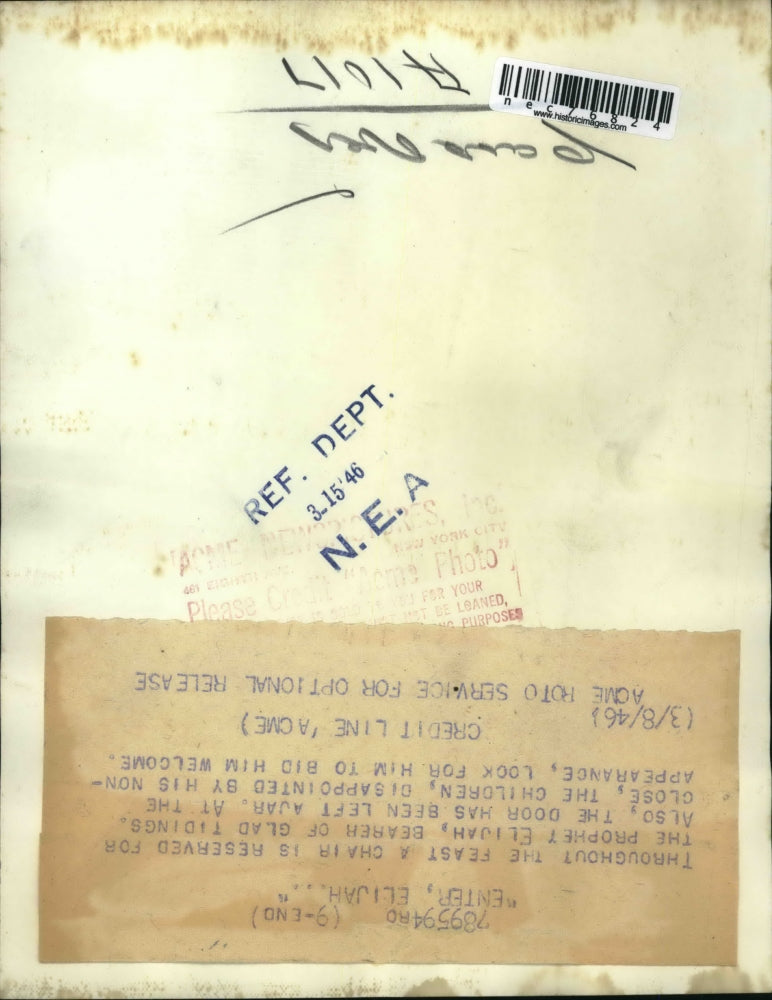 1946 Press Photo Children looking for prophet Elijah