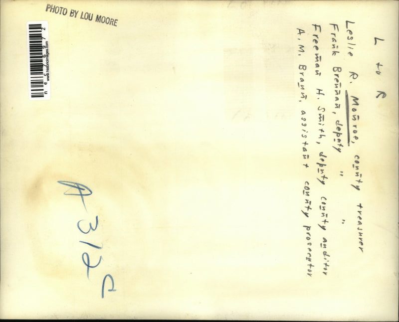 Load image into Gallery viewer, Press Photo Leslie R Monroe Frank Brennan Freeman H Smith AM Brann
