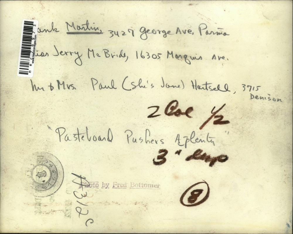 Press Photo Frank Martin Miss Jerry McBride Mr and Mrs Paul Harsell