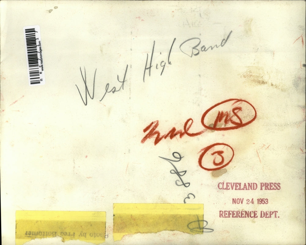 1953 Press Photo West High Band