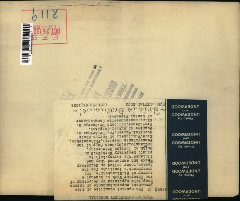 Load image into Gallery viewer, 1926 Press Photo Five special superintendents on St. Elizabeth's survey

