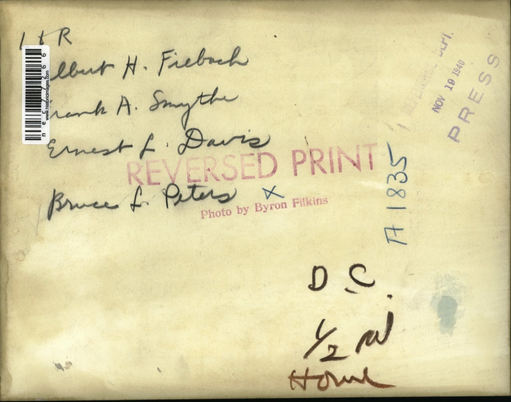 1940 Press Photo Albert H Fiebach,Frank A Smythe & Ernest L Davis, Bruce Peters