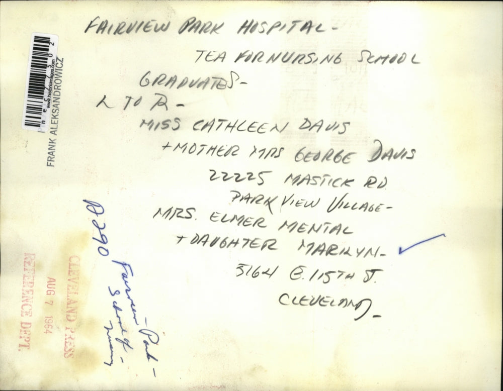 1964 Press Photo Cathleen Davis Mrs. George Davis Mrs. Elmer Mental, Marilyn