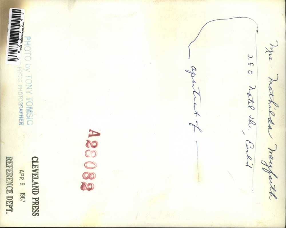 1967 Press Photo Apartment of Mrs. Mathilda Mayfaith 280 Natel, Euclid