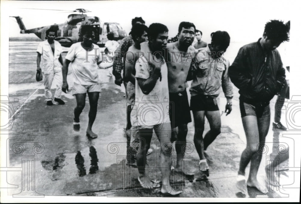 1971 Press Photo Rescued Crewman of Four Nationalist Chinese fishing boast.