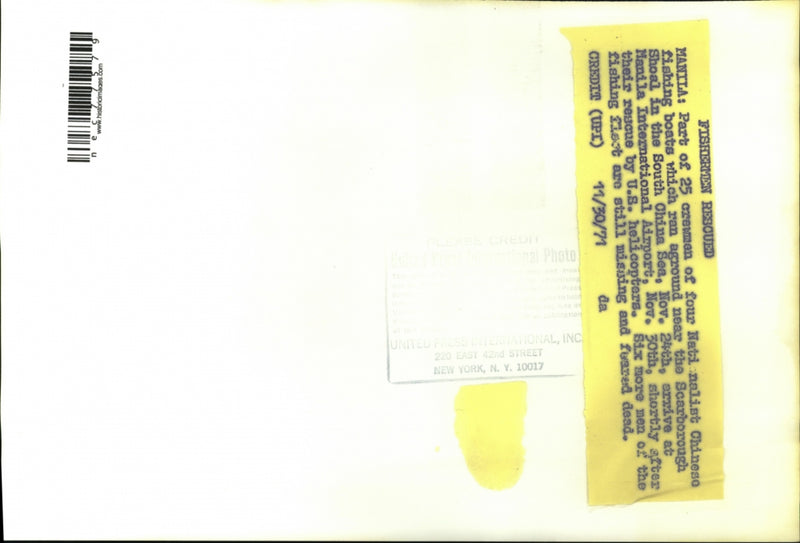 Load image into Gallery viewer, 1971 Press Photo Rescued Crewman of Four Nationalist Chinese fishing boast.
