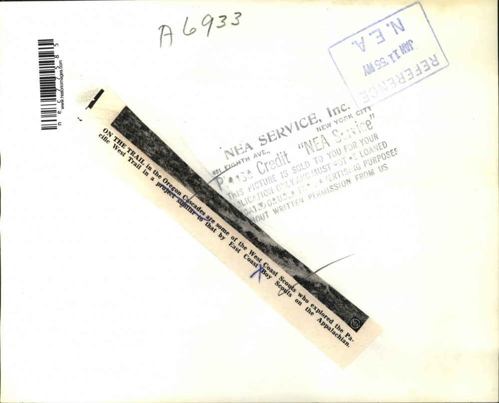 1955 Press Photo West Coast Scout explored Pacific West Trail.