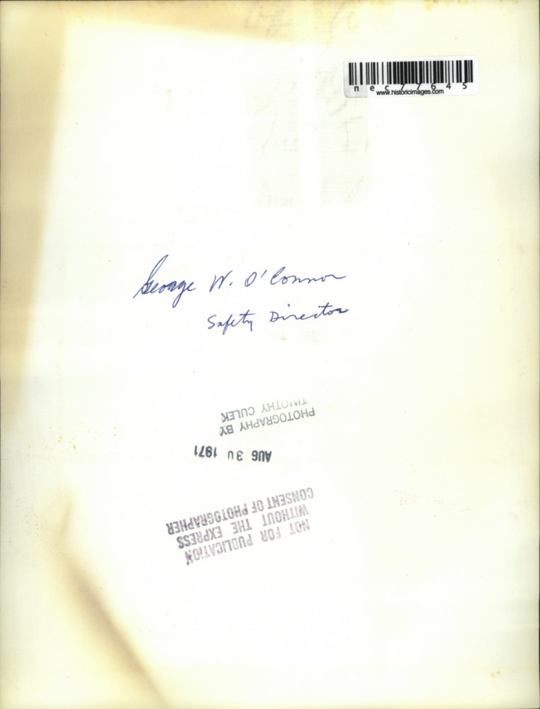 1971 Press Photo Cleveland safety director George W O'Connor