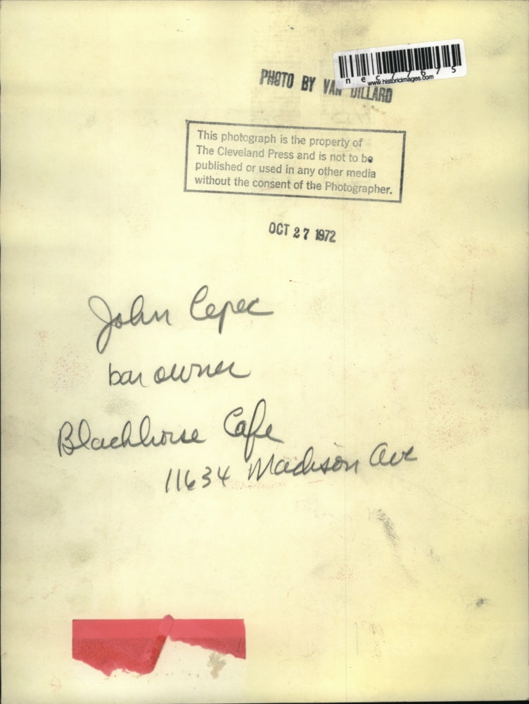 1972 Press Photo John Cepec, Bar Owner of Blackhouse Cafe