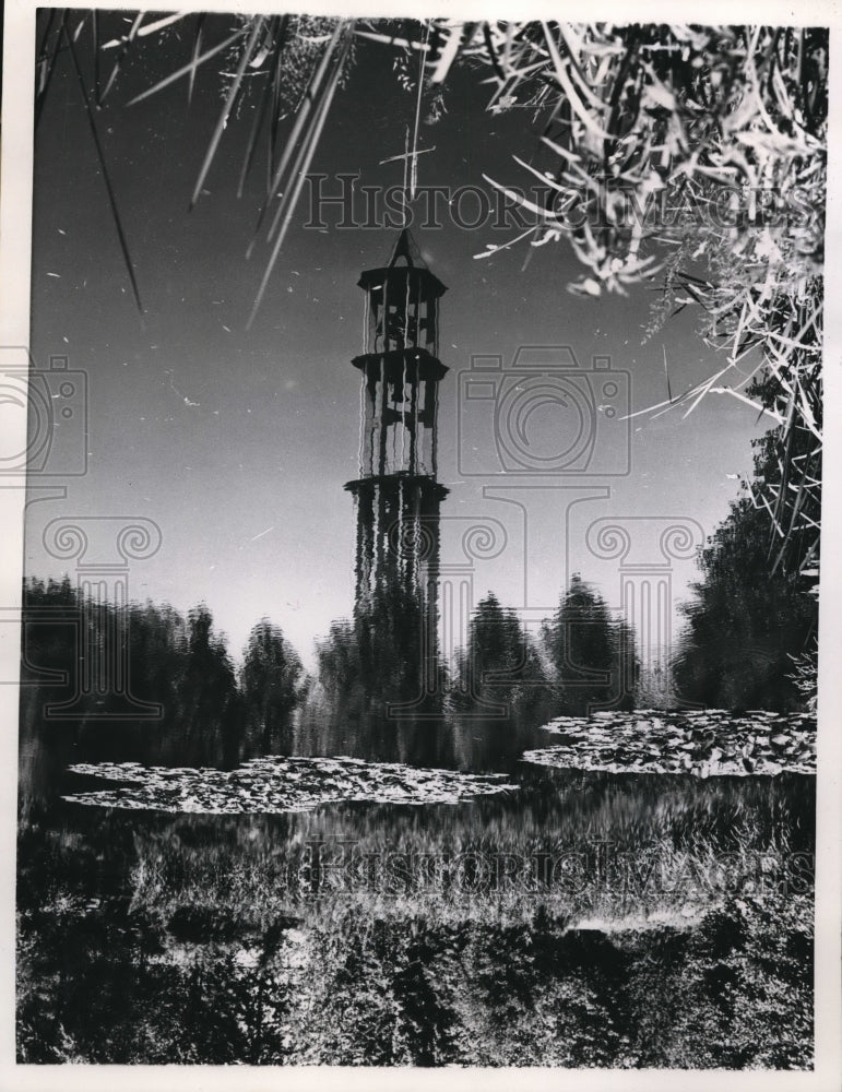 1957 Press Photo Ultra-Modern Tower of Kalser Friedrich Memorial Church- Historic Images