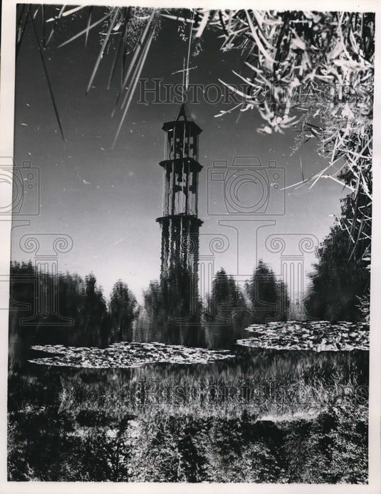 1957 Press Photo Ultra-Modern Tower of Kalser Friedrich Memorial Church- Historic Images