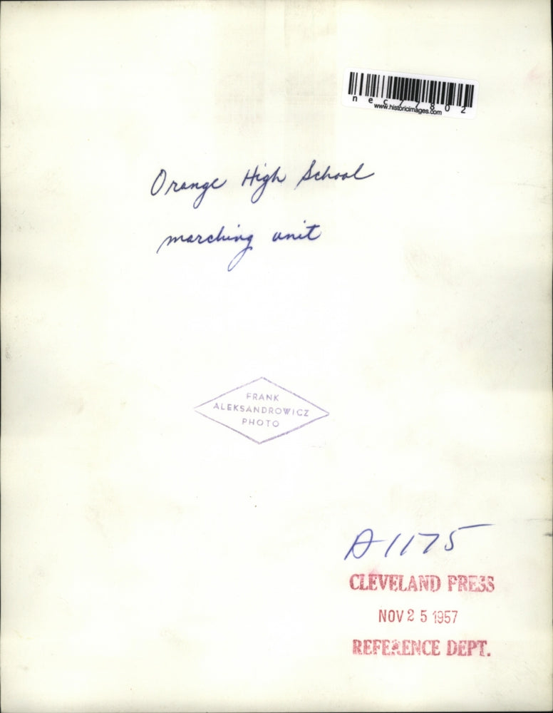 1957 Press Photo Orange HS marching unit in a Cleveland parade