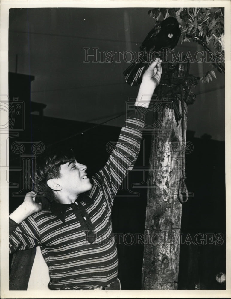 1941 Press Photo Roscoe And His Bird Pretty Boy