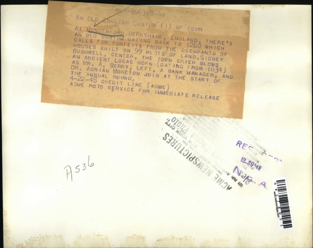 1948 Press Photo Hungarfoed England, 1260 custom where forfeits on houses built