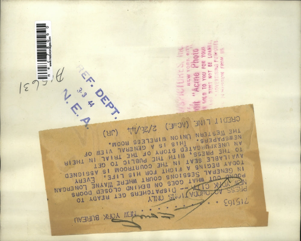 1944 Press Photo NYC dispatchers at court for W Lonergran trial