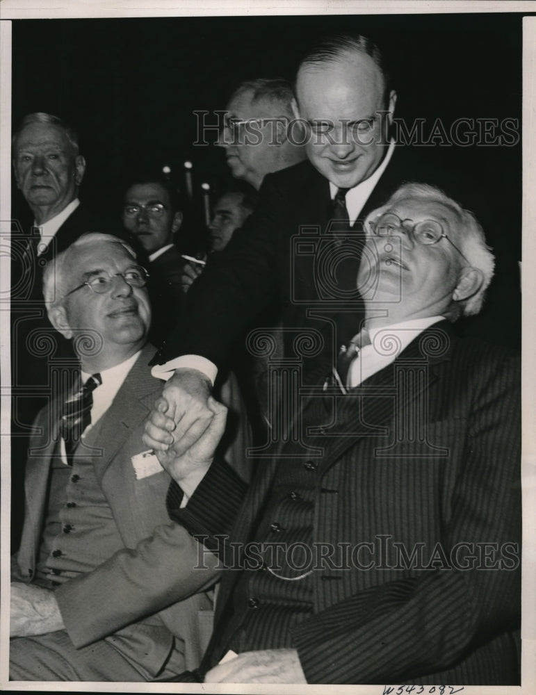 1940 Press Photo P.J. Wood, Glenn Frank, Senator John Townsend Republicans