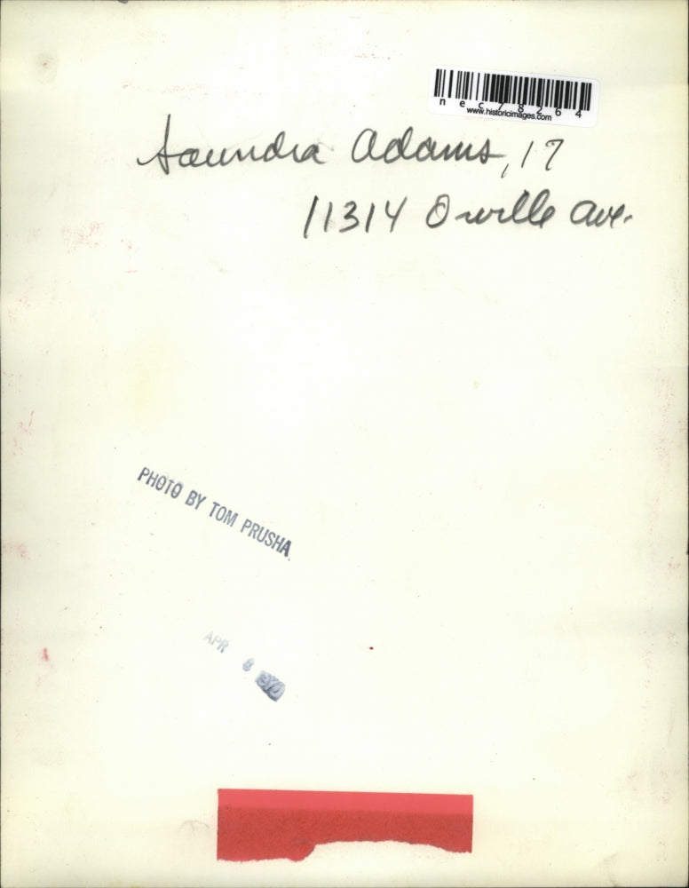1970 Press Photo Saundra Adams, 17, 11314 Owille Ave.