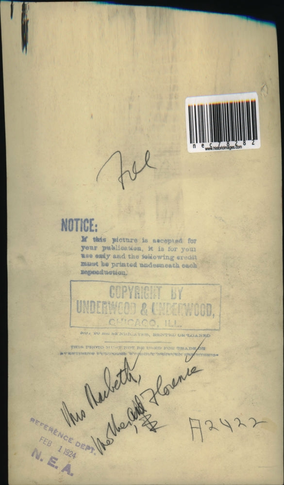 1924 Press Photo Mrs. Nacbeth with Daughter Florence