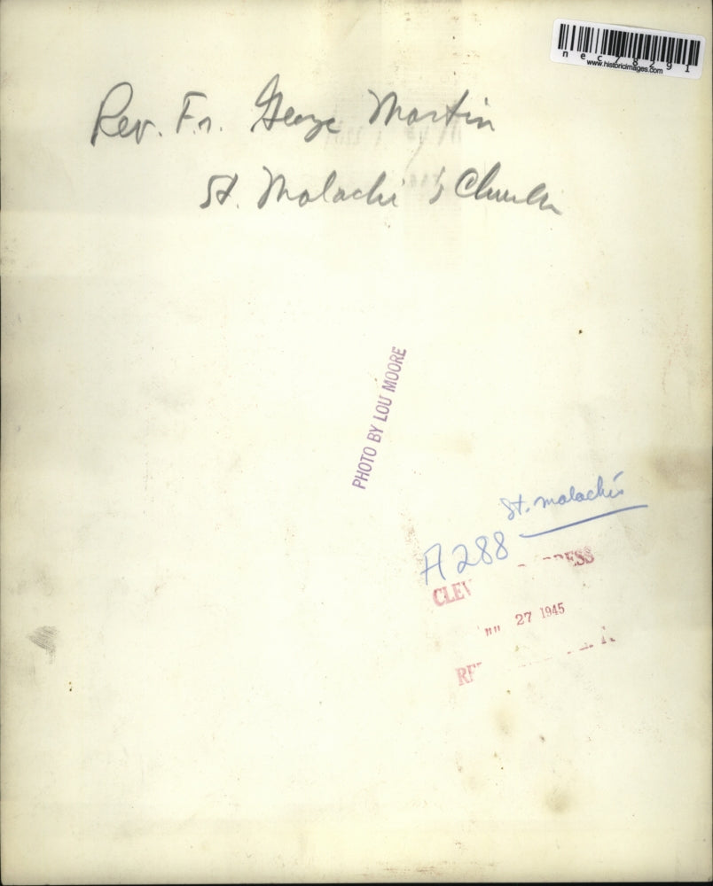 1945 Press Photo Father George Martin St. Malachi Church