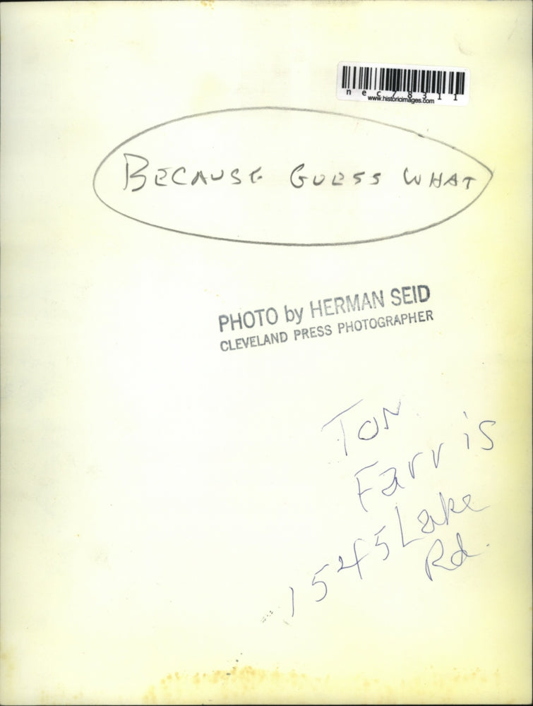 Press Photo Tom Farris "because Guess What" Hair is no longer there