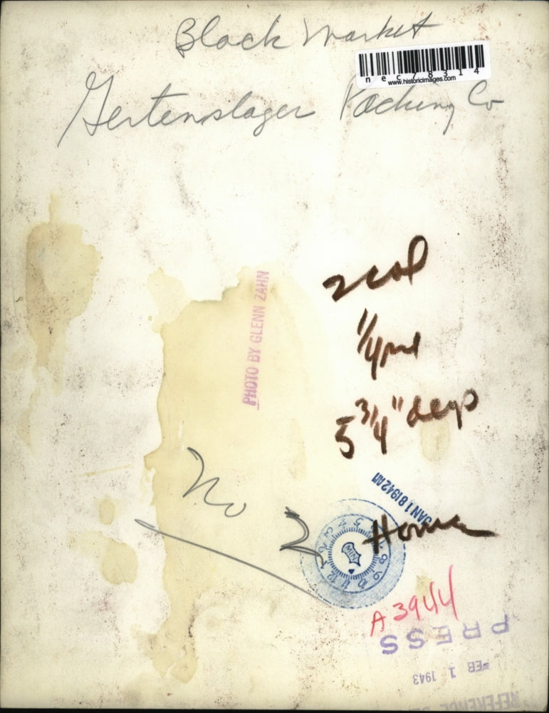 1942 Press Photo Black Market Gertenslager Packing Co