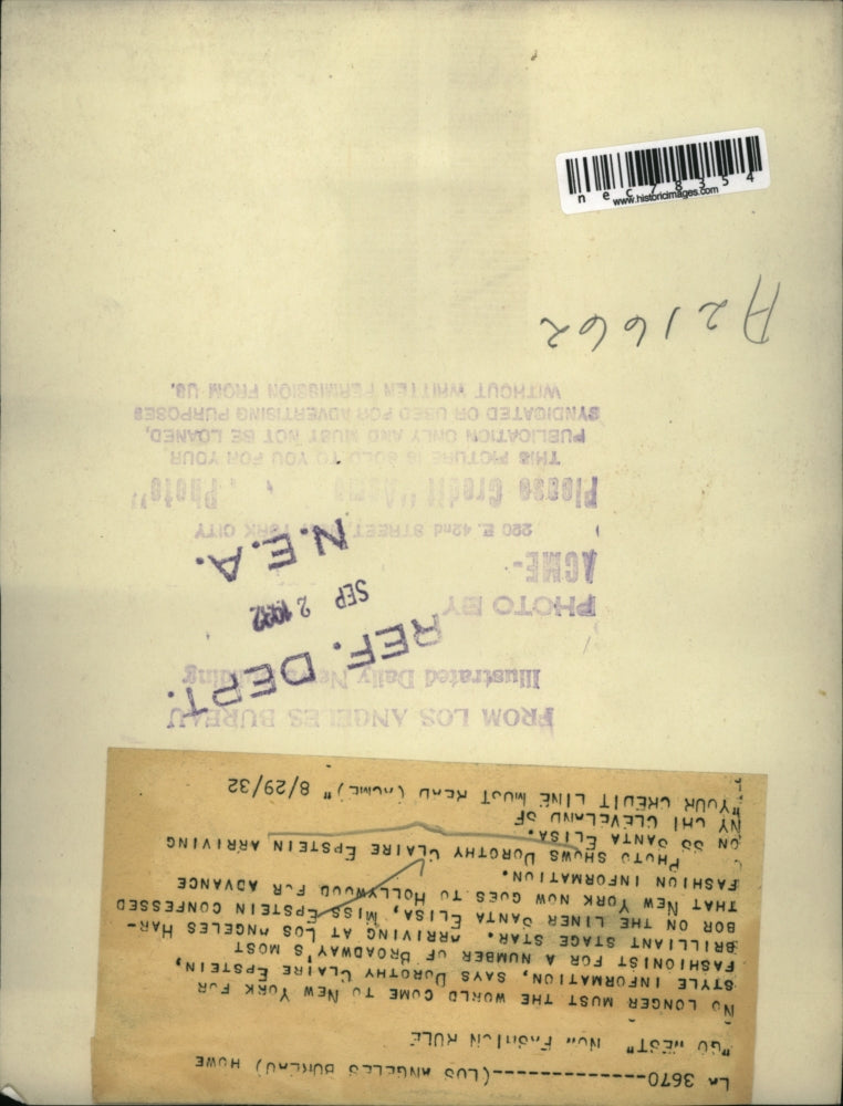 1932 Press Photo Doroyhy Claire Epstein Broadway stage star in NYC - nec78354