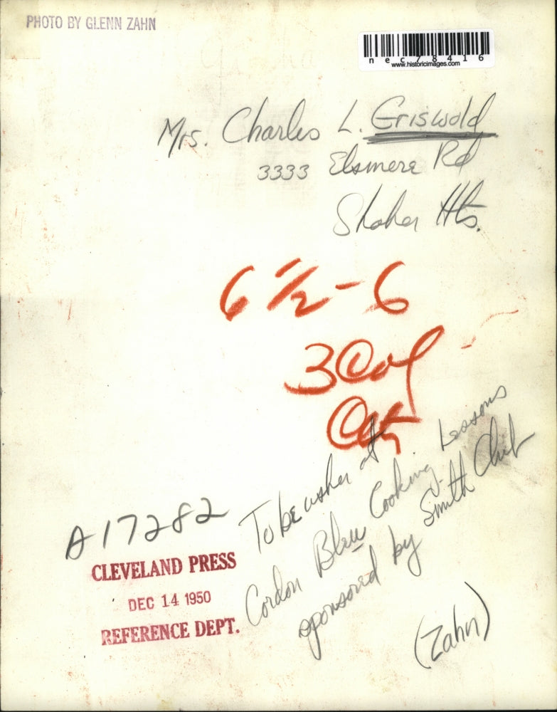 1950 Press Photo Mrs. Charles . Griswold